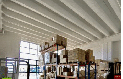 Warehouse racking with CCTV coverage